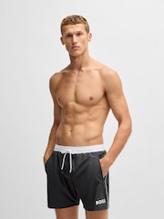 BOSS Grey Starfish Quick Dry Swim Shorts - Image 3 of 4