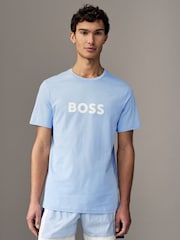 BOSS Blue Regular Fit Jersey 100% Cotton T-Shirt - Image 1 of 4