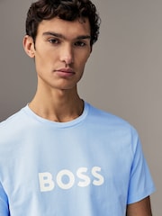 BOSS Blue Regular Fit Jersey 100% Cotton T-Shirt - Image 3 of 4