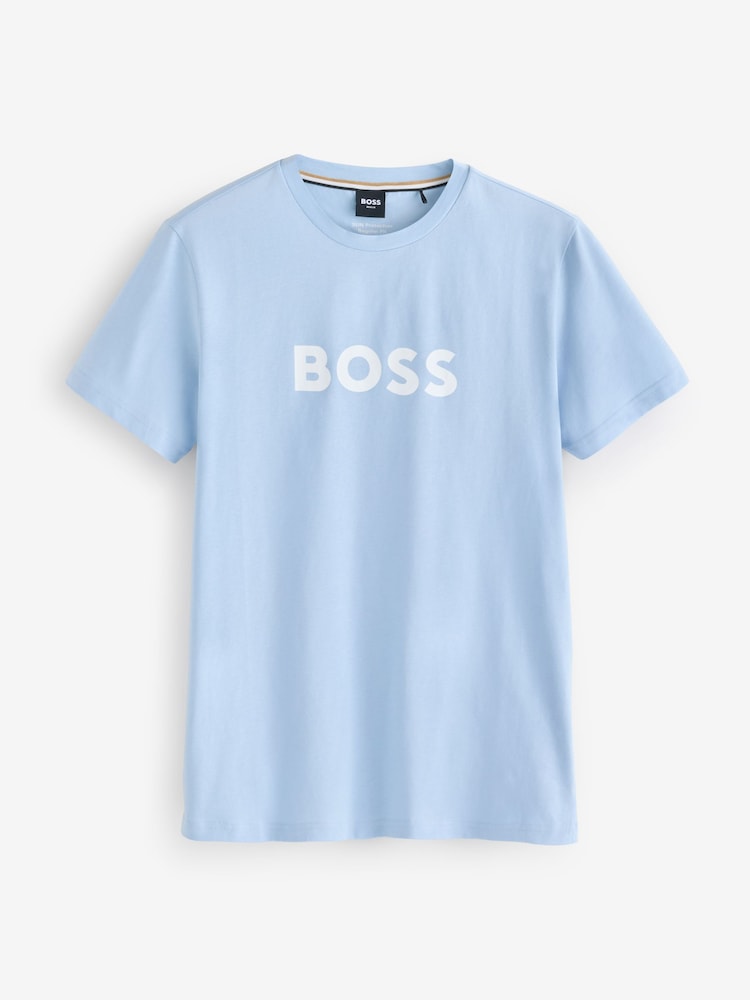 BOSS Blue Regular Fit Jersey 100% Cotton T-Shirt - Image 4 of 4