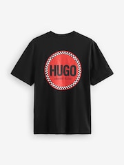 HUGO Black Hugo Racing Logo Cotton Jersey T-Shirt - Image 2 of 2