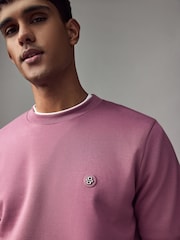 BOSS Purple Double B Monogram Logo Jersey Sweatshirt - Image 3 of 5