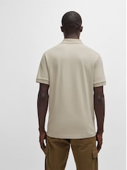 BOSS Natural Slim Fit Passenger Logo Patch Pique Polo Shirt - Image 4 of 5