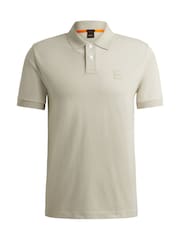 BOSS Natural Slim Fit Passenger Logo Patch Pique Polo Shirt - Image 5 of 5