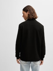 BOSS Black Waffle Structured Stretch Cotton Polo Shirt - Image 3 of 5