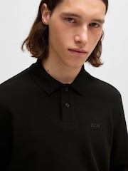 BOSS Black Waffle Structured Stretch Cotton Polo Shirt - Image 4 of 5