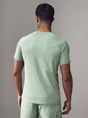 Зеленый - BOSS Slim Fit Logo Print 100% Cotton T-Shirt - Image 2 of 4