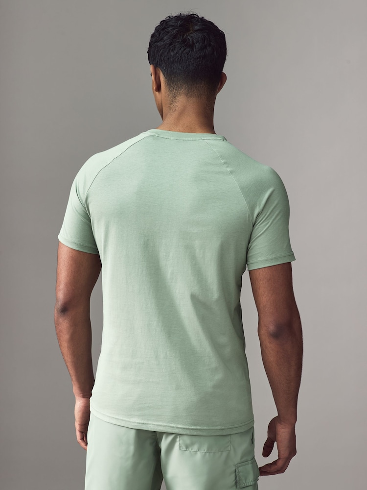 Зеленый - BOSS Slim Fit Logo Print 100% Cotton T-Shirt - Image 2 of 4