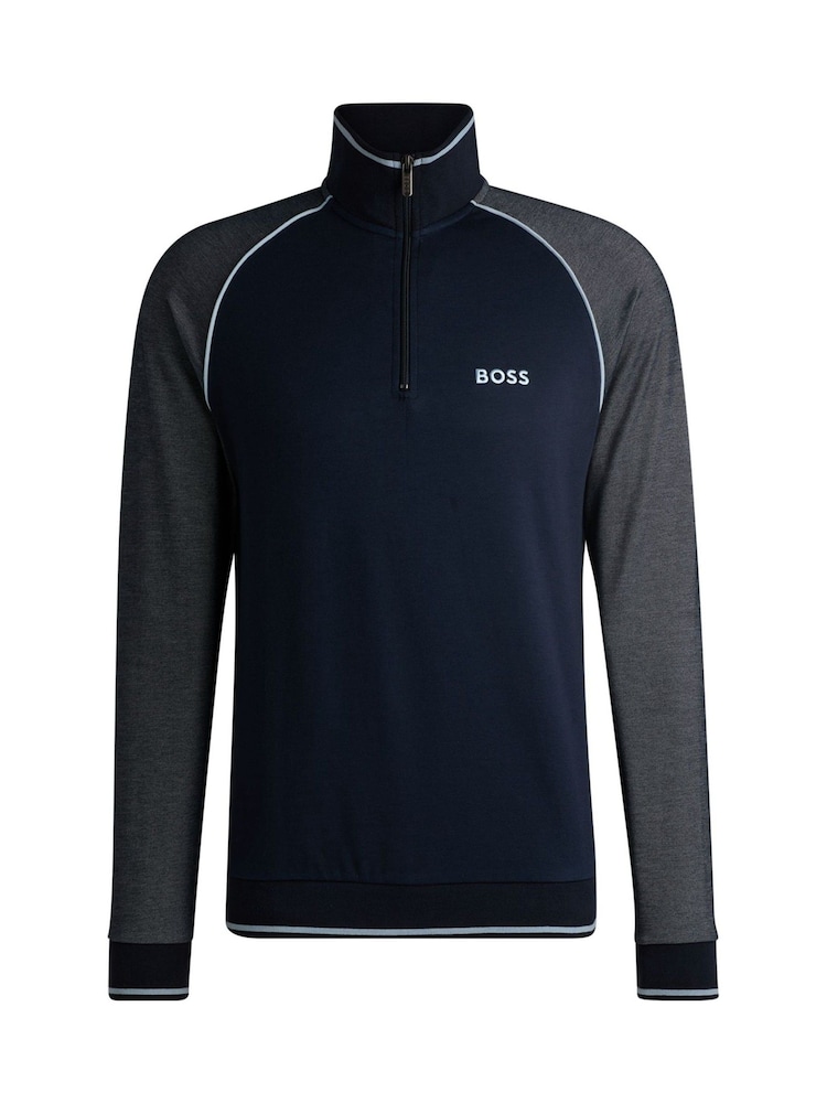 BOSS Black Contrast Piping Cotton Zip-Up Jacket - Image 5 of 5 BOSS Black Contrast Piping Cotton Zip-Up Jacket - Image 5 of 5