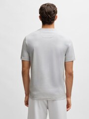 BOSS Grey Double Logo Graphic Print 100% Cotton Jersey T-Shirt - Image 3 of 5