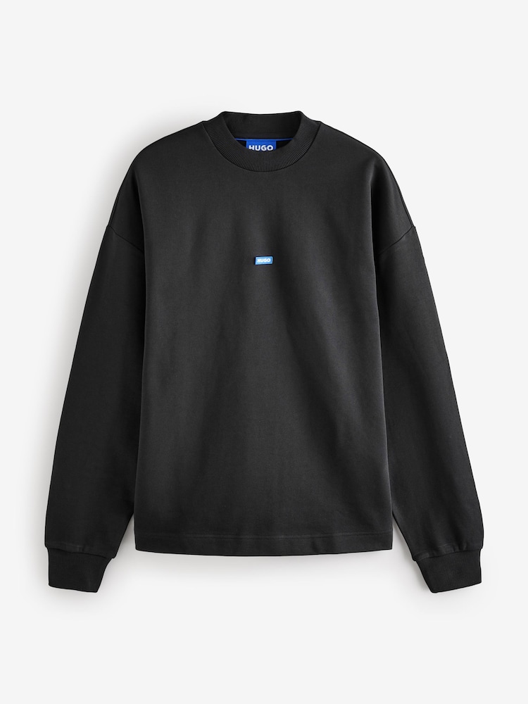 HUGO Black Hugo Logo Label 100% Cotton Sweatshirt - Image 1 of 1