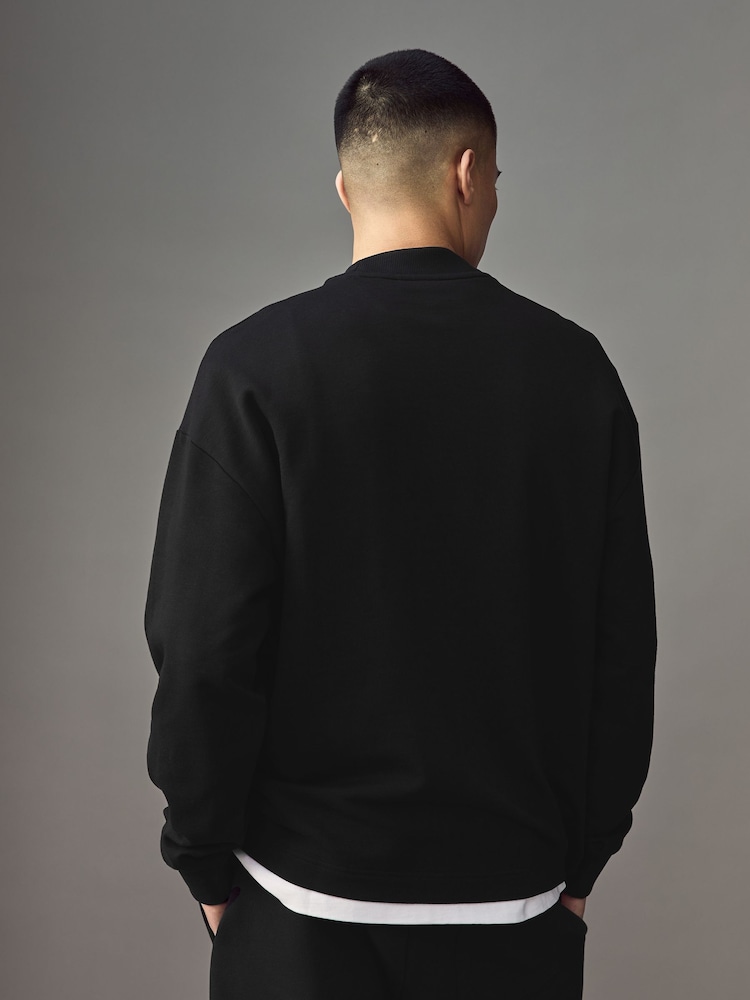 HUGO Black Hugo Logo Label 100% Cotton Sweatshirt - Image 2 of 4
