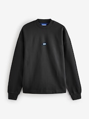 HUGO Black Hugo Logo Label 100% Cotton Sweatshirt - Image 4 of 4