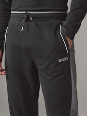 BOSS Black Contrast Piping Cotton Tracksuit Bottoms - Image 3 of 4
