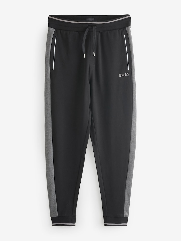 BOSS Black Contrast Piping Cotton Tracksuit Bottoms - Image 4 of 4