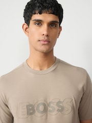 Бежевий - Футболки BOSS Double Logo Graphic 100% Cotton Jersey - Image 2 of 4