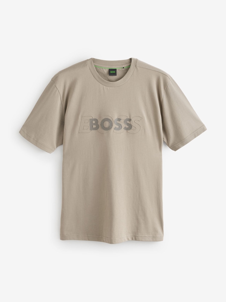 Бежевий - Футболки BOSS Double Logo Graphic 100% Cotton Jersey - Image 4 of 4