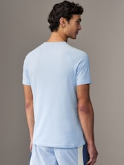 BOSS Blue Slim Fit Logo Print 100% Cotton T-Shirt - Image 2 of 4