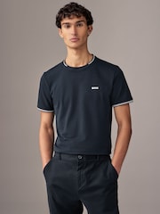 Sininen - BOSS Taul Raita Cotton Pique T-paita - Kuva 1 / 4