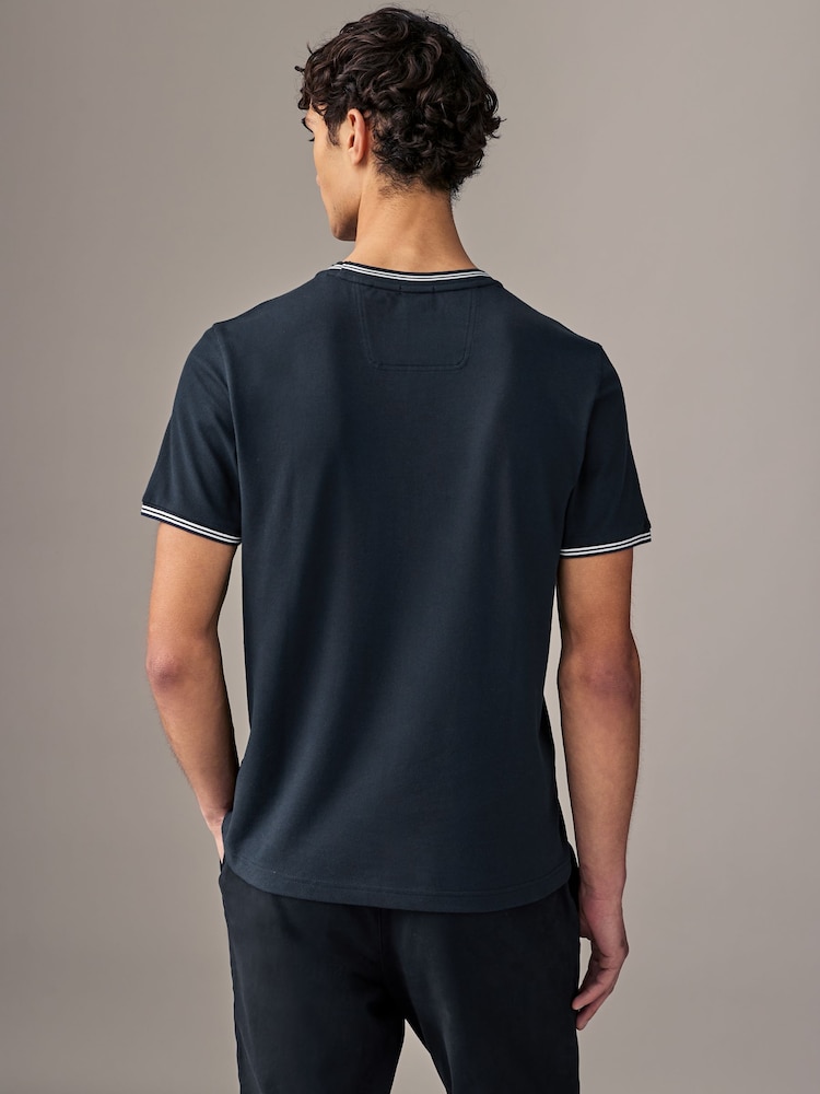 Sininen - BOSS Taul Raita Cotton Pique T-paita - Kuva 2 / 4