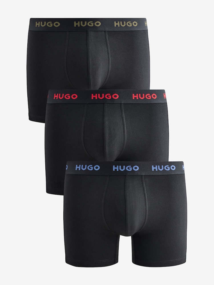 HUGO Logo Waistband Cotton Boxers 3 Pack - Изображение 1 из 5