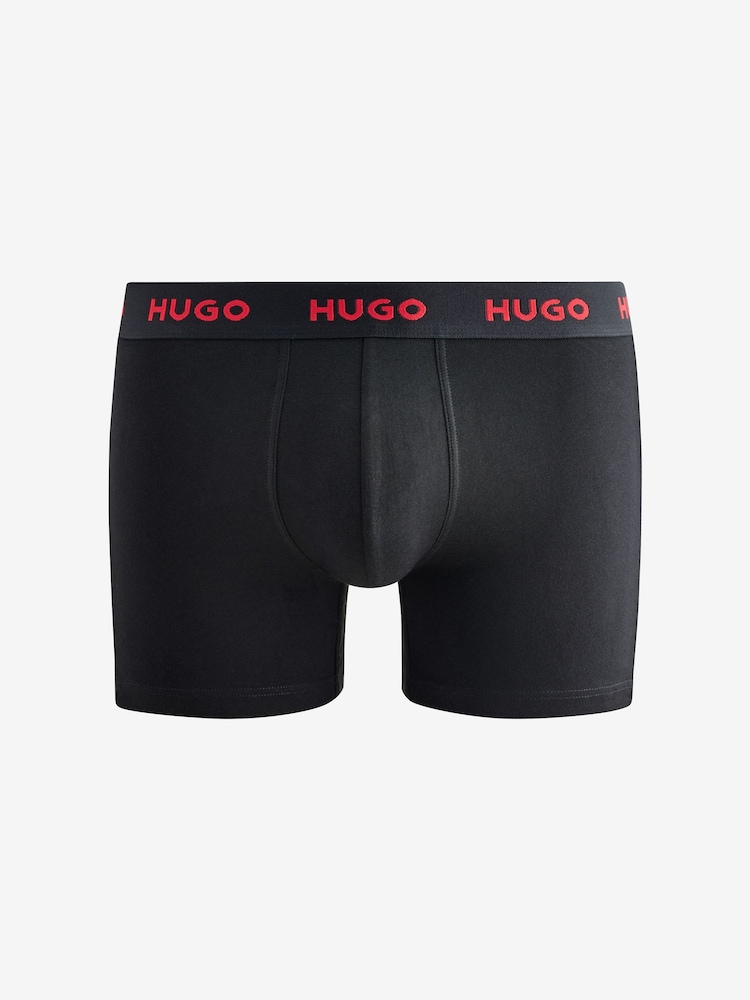 HUGO Logo Waistband Cotton Boxers 3 Pack - Изображение 2 из 5