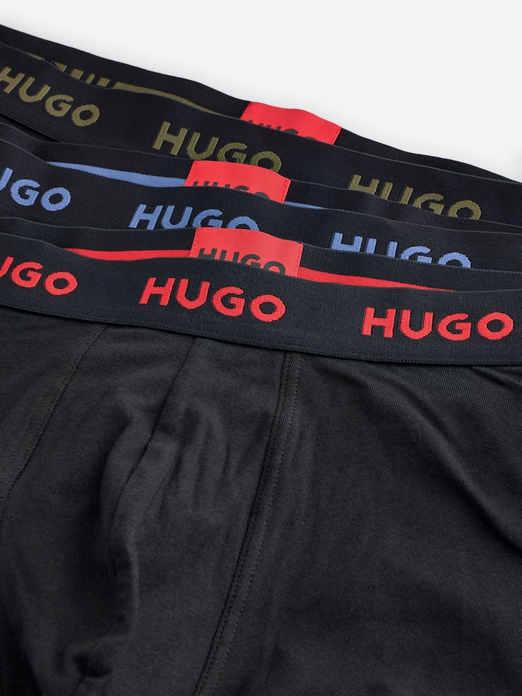 HUGO Logo Waistband Cotton Boxers 3 Pack - Изображение 5 из 5