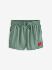 HUGO Green Logo Label Lined Swim Shorts - Image 1 of 4