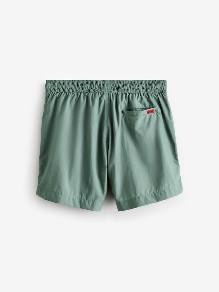 HUGO Green Logo Label Lined Swim Shorts - Image 2 of 4