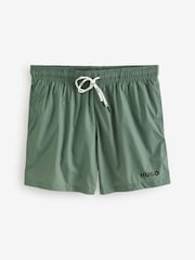 HUGO Green Logo Print Fully Lined Swim Shorts - Image 1 of 1
