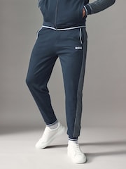 BOSS Blue Contrast Piping Cotton Tracksuit Bottoms - Image 1 of 4