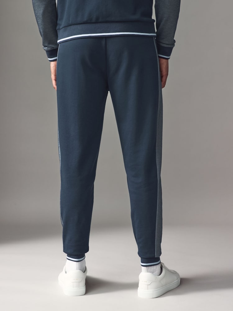BOSS Blue Contrast Piping Cotton Tracksuit Bottoms - Image 2 of 4