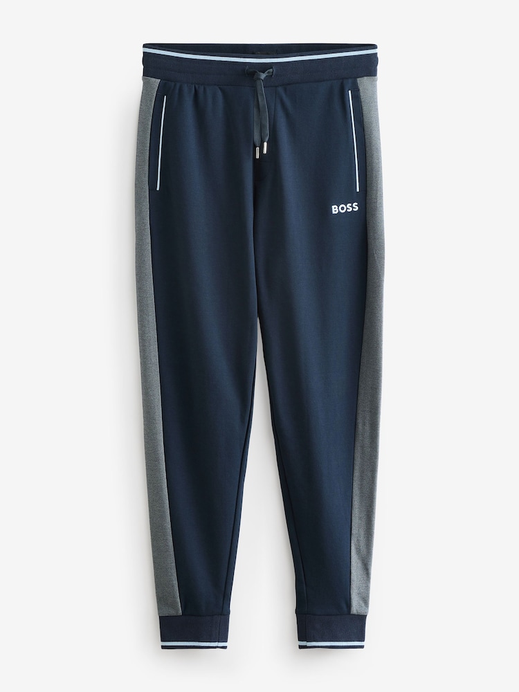 BOSS Blue Contrast Piping Cotton Tracksuit Bottoms - Image 4 of 4