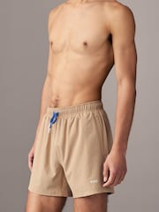 Бежевый - BOSS Tio Logo Quick Dry Swim Shorts - Изображение 3 из 4