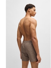 Бежевый - BOSS Seasonal Pattern Logo Label Swim Shorts - Изображение 2 из 4