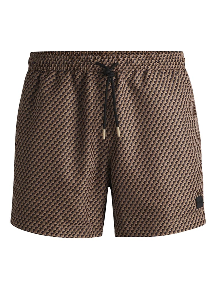 Бежевый - BOSS Seasonal Pattern Logo Label Swim Shorts - Изображение 4 из 4