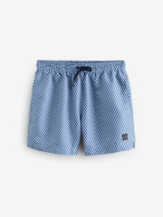 BOSS Blue Seasonal Pattern Logo Label Swim Shorts - Image 4 of 4