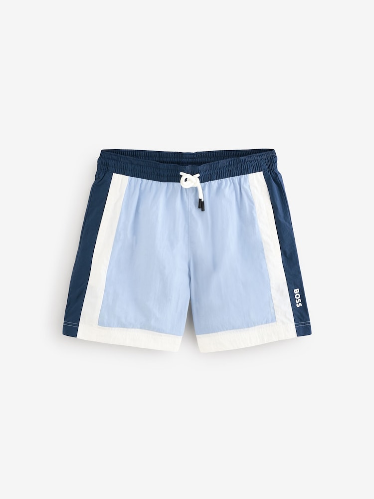 BOSS Blue Colour Block Swim Shorts - Image 4 of 4 BOSS Blue Colour Block Swim Shorts - Image 4 of 4