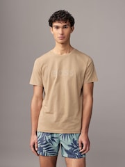 BOSS Natural Regular Fit Jersey 100% Cotton T-Shirt - Image 1 of 4