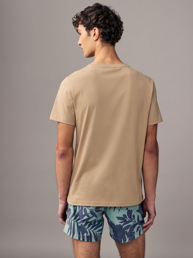 BOSS Natural Regular Fit Jersey 100% Cotton T-Shirt - Image 2 of 4