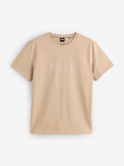 BOSS Natural Regular Fit Jersey 100% Cotton T-Shirt - Image 4 of 4