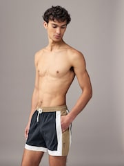 BOSS Black Colour Block Swim Shorts - Image 1 of 4