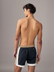 BOSS Black Colour Block Swim Shorts - Image 2 of 4