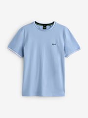Tummansininen - BOSS Taul Raita Cotton Pique T-paita - Kuva 4 / 4