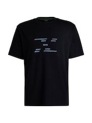 Чорний - BOSS Regular Fit Seasonal Graphic Print 100% Cotton T-Shirt - Image 1 of 1