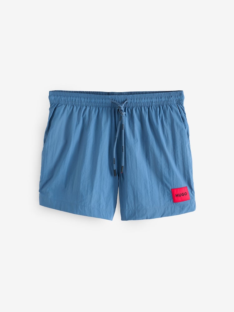 HUGO Blue Logo Label Quick Dry Swim Shorts - Image 1 of 5