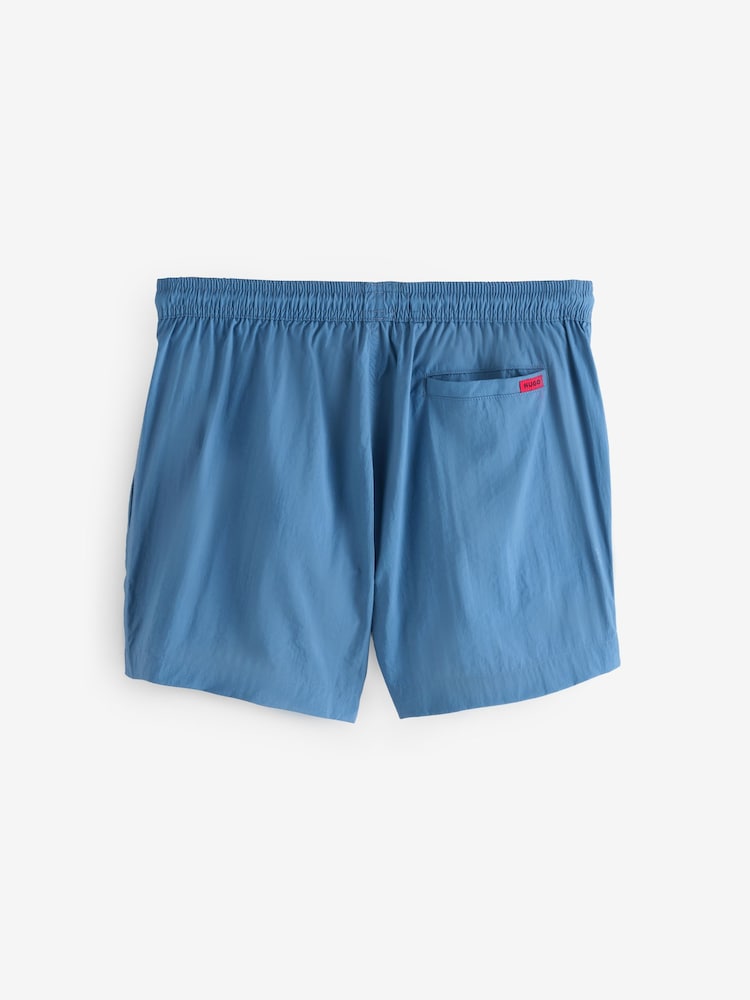 HUGO Blue Logo Label Quick Dry Swim Shorts - Image 2 of 5