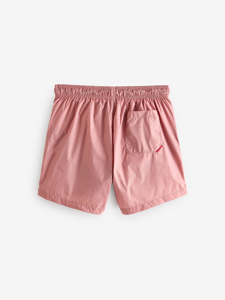 HUGO Pink Logo Print Fully Lined Swim Shorts - Image 2 of 4