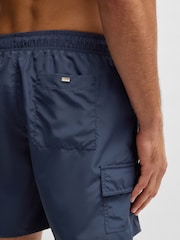 BOSS Blue Cargo Pocket Swim Shorts - Image 3 of 4