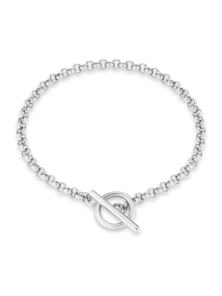 Orelia London Silver Tone Round Link T-Bar Bracelet - Image 1 of 1 Orelia London Silver Tone Round Link T-Bar Bracelet - Image 1 of 1